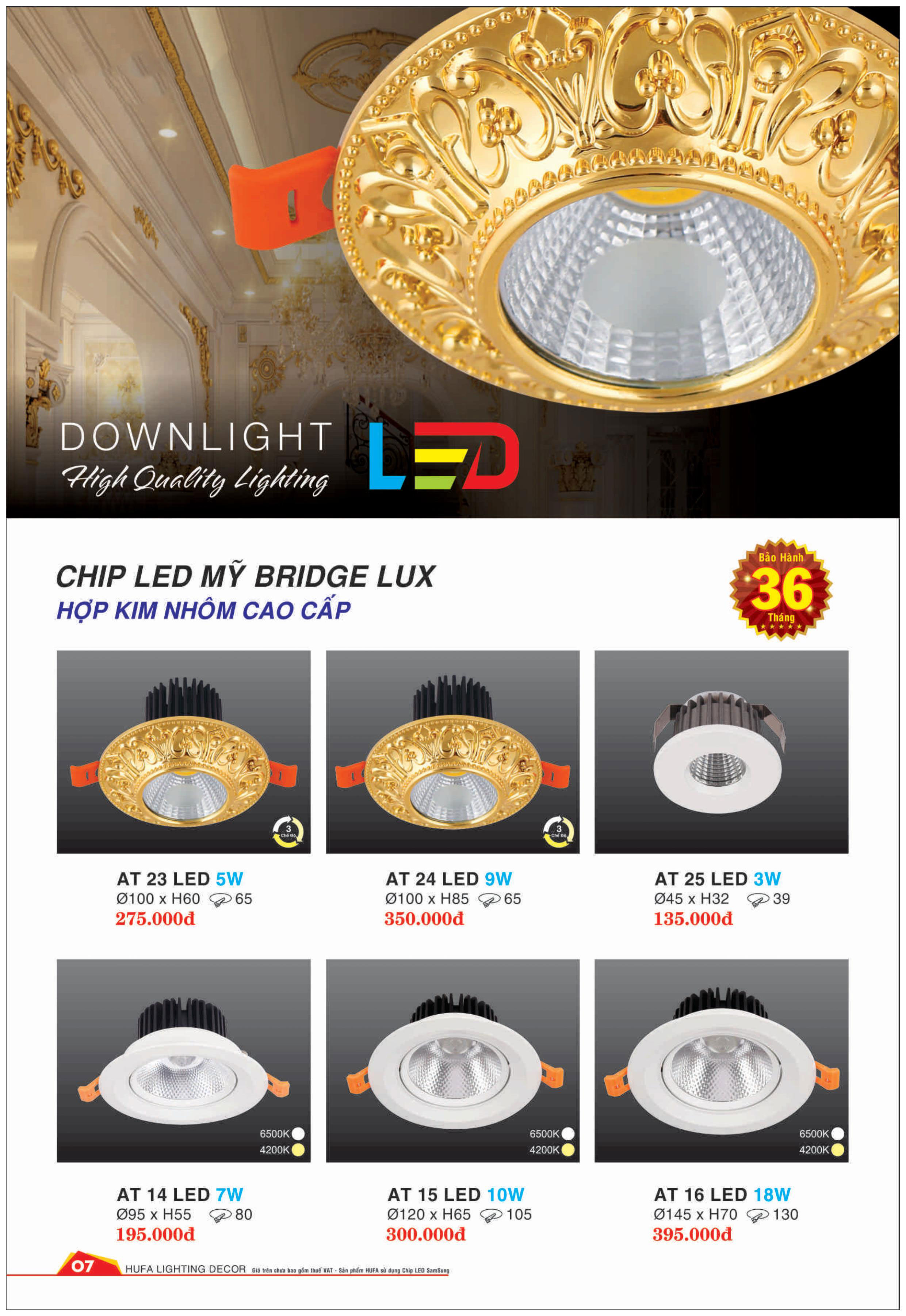 Đèn led âm trần